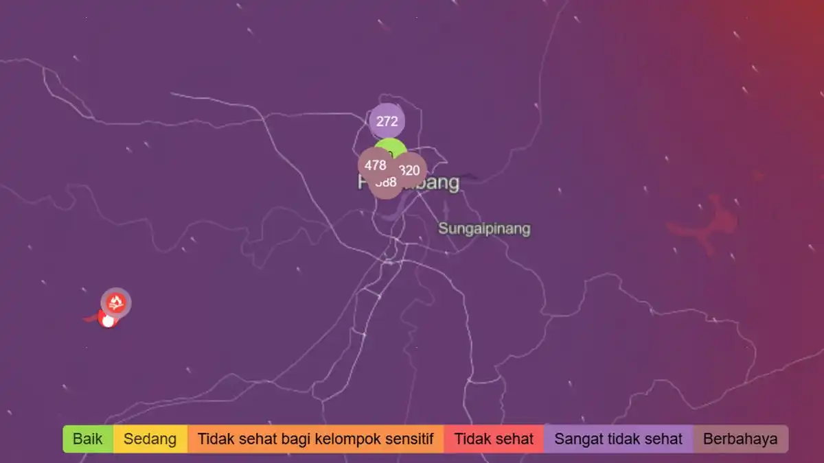 Dampak Karhutla, Udara Palembang Berbahaya dan Balikpapan Tidak Sehat